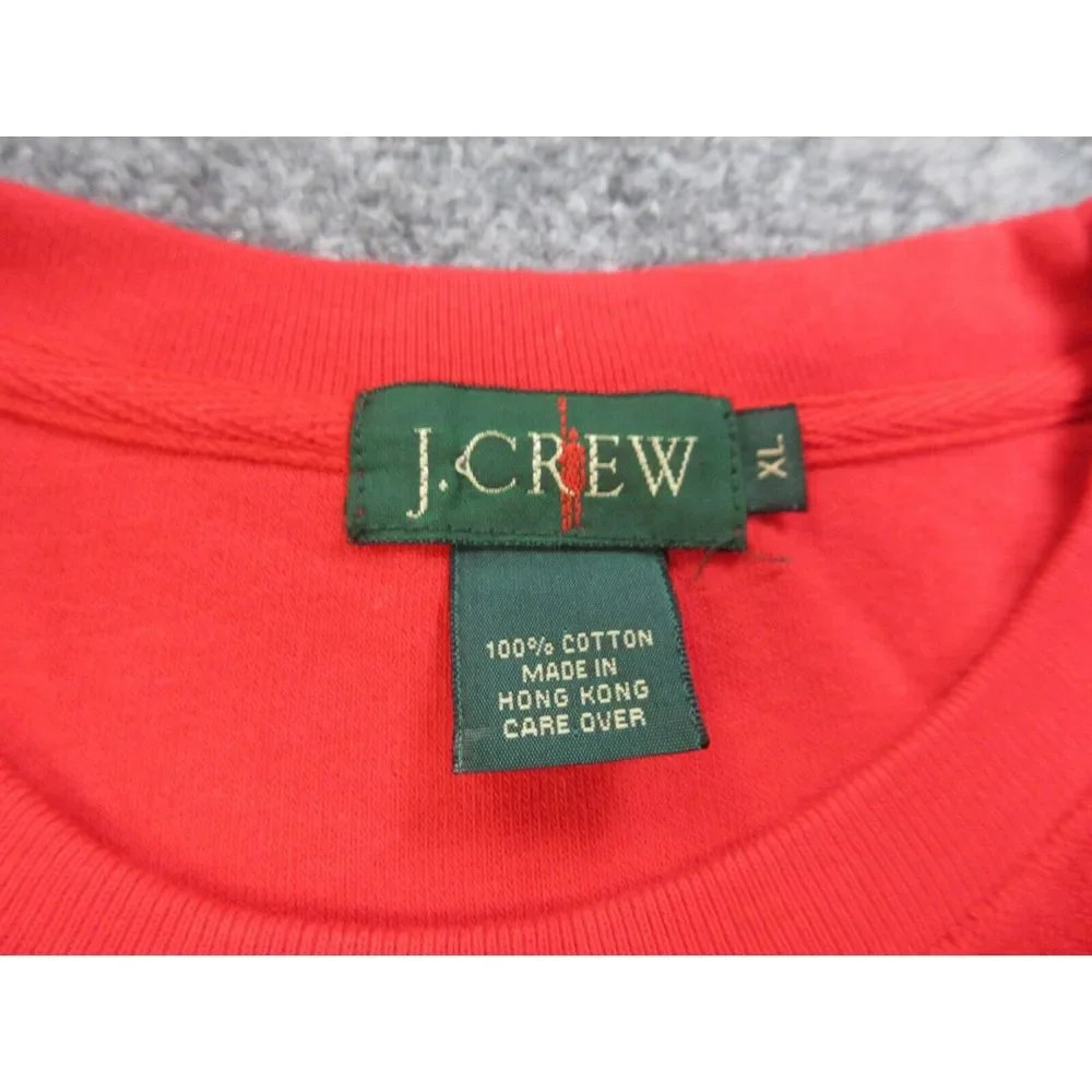 VINTAGE J Crew Shirt Mens‎ Extra Large Red Terry Cloth Oarsman Casual Pocket
